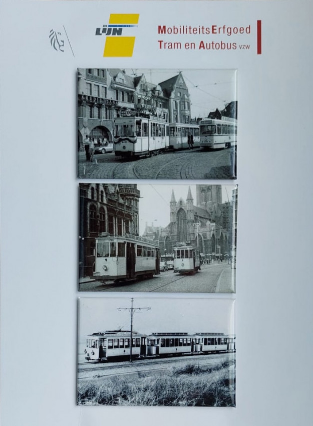 set van 3 magneten met oude trams